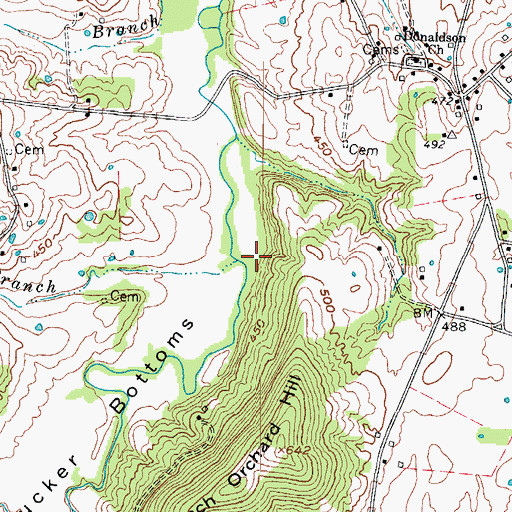 Topographic Map of O'Brion Branch, KY