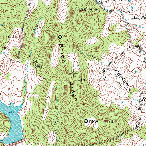 Topographic Map of O'Brion Ridge, KY