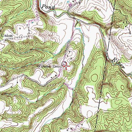 Topographic Map of O'Daniel Cemetery, KY