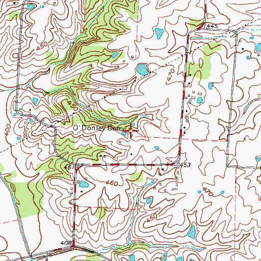 Topographic Map of O'Donely Cemetery, KY