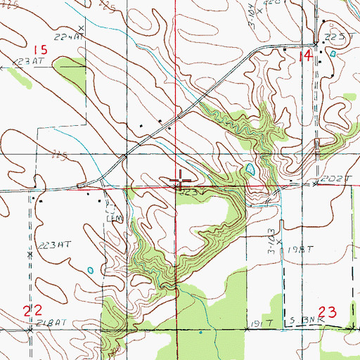 Topographic Map of Haynie Cemetery, AR