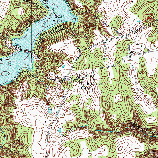 Topographic Map of Oak Grove Cemetery, KY
