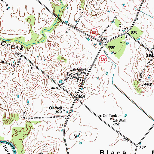 Topographic Map of Oak Grove Cemetery, KY
