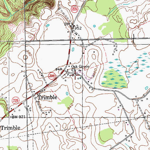 Topographic Map of Oak Grove Church, KY