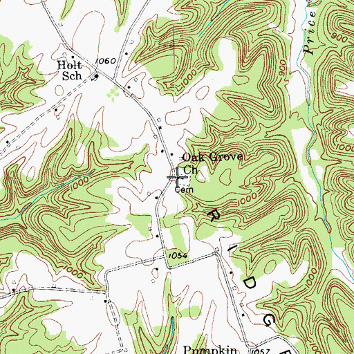 Topographic Map of Oak Grove Church, KY