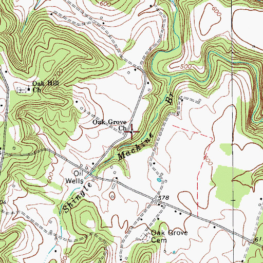 Topographic Map of Oak Grove Church, KY