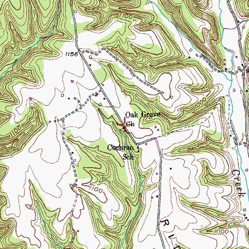 Topographic Map of Oak Grove Church, KY