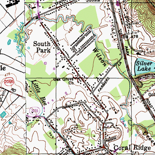 Topographic Map of Oak Grove Church, KY