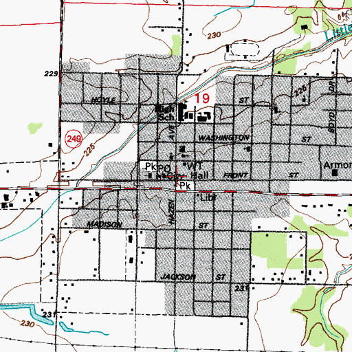 Topographic Map of Hazen, AR