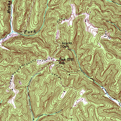 Topographic Map of Oak Hill School, KY
