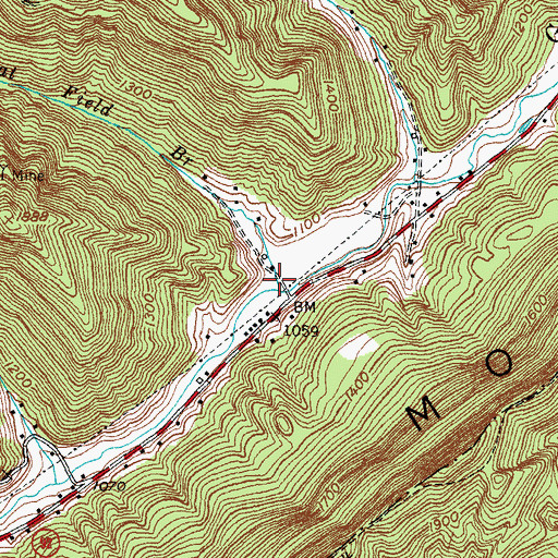 Topographic Map of Oat Field Branch, KY