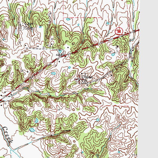 Topographic Map of Obion Church, KY