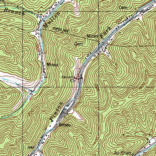 Topographic Map of Octavia Church, KY