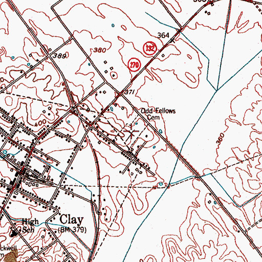 Topographic Map of Odd Fellows Cemetery, KY