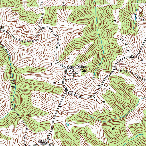 Topographic Map of Odd Fellows Cemetery, KY