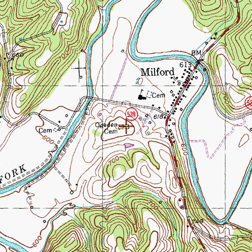 Topographic Map of Ogeden Cemetery, KY