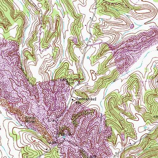 Topographic Map of Oglesby Cemetery, KY