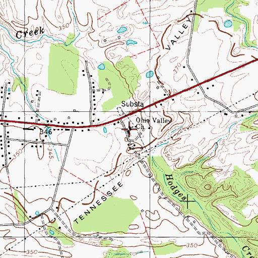 Topographic Map of Ohio Valley Baptist Church, KY