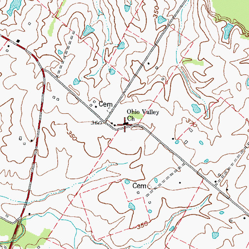 Topographic Map of Ohio Valley Church, KY