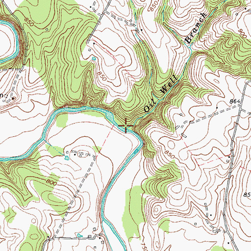 Topographic Map of Oil Well Branch, KY