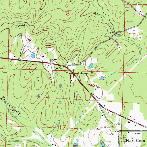 Topographic Map of Hearn Church, AR