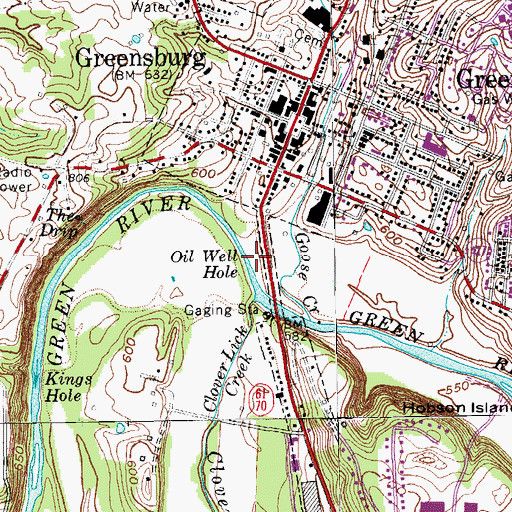 Topographic Map of Oil Well Hole, KY