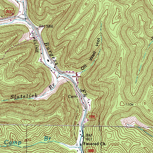 Topographic Map of Oil Well Hollow, KY