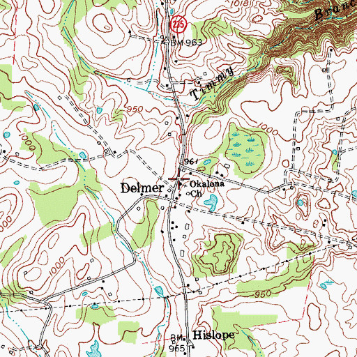 Topographic Map of Okalona Church, KY