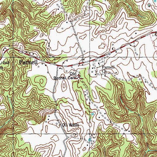 Topographic Map of Old Bethel Cemetery, KY