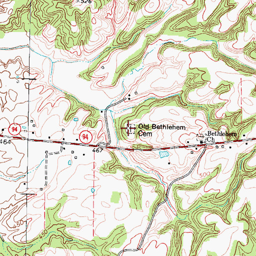 Topographic Map of Old Bethlehem Cemetery, KY
