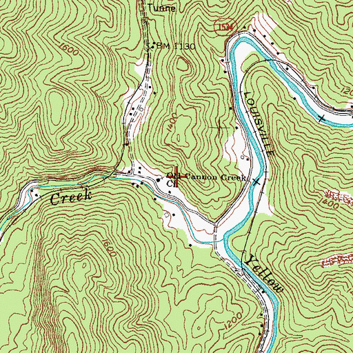 Topographic Map of Old Cannon Creek Baptist Church, KY