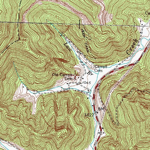 Topographic Map of Old Carroll Cemetery, KY