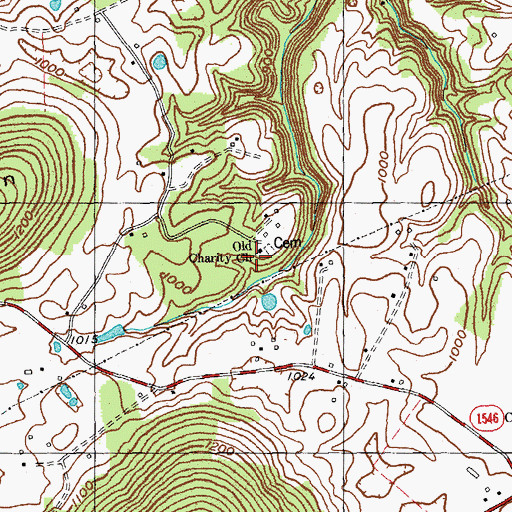 Topographic Map of Old Charity Church, KY