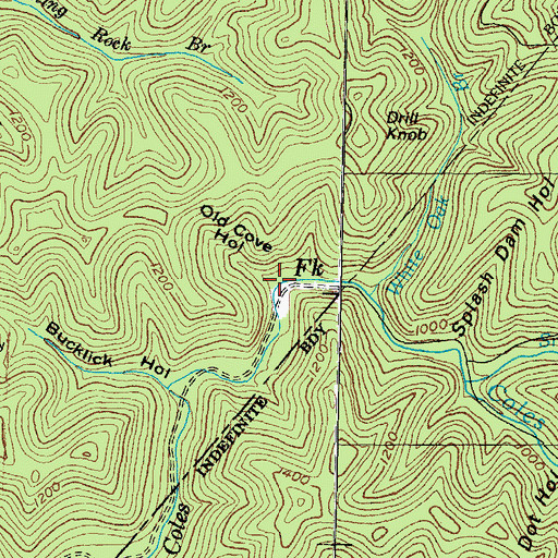 Topographic Map of Old Cove Hollow, KY