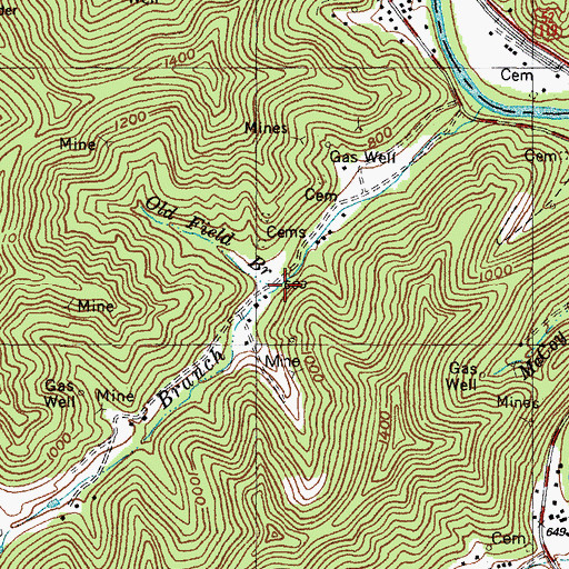 Topographic Map of Old Field Branch, KY