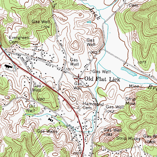 Topographic Map of Old Flat Lick, KY