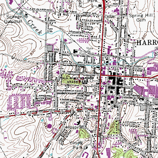 Topographic Map of Old Fort Harrod State Park, KY