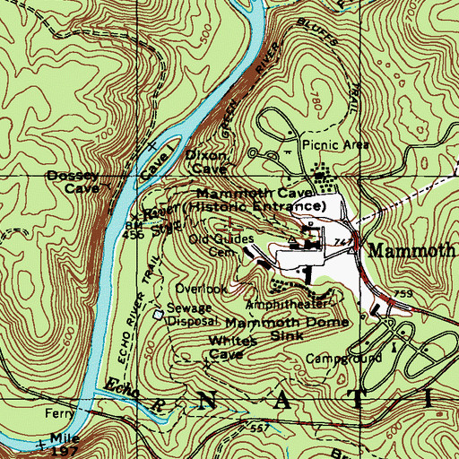 Topographic Map of Old Guides Cemetery, KY