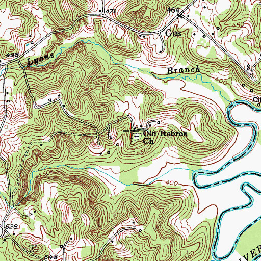 Topographic Map of Old Hebron Church, KY
