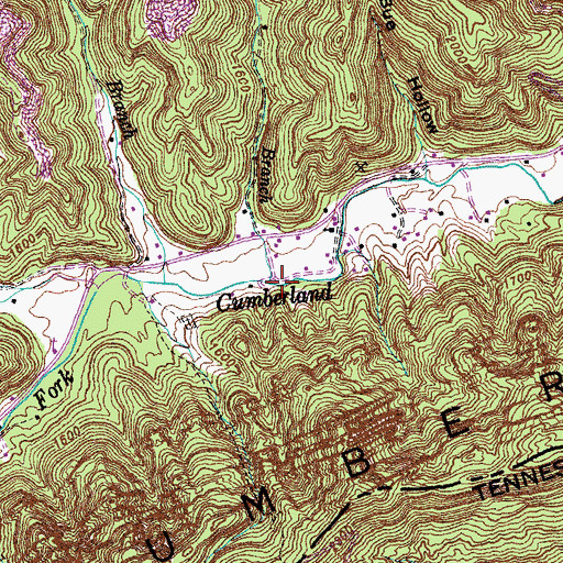 Topographic Map of Old House Branch, KY