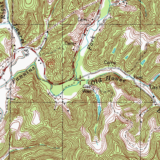 Topographic Map of Old House Branch, KY