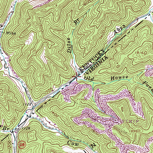 Topographic Map of Old House Fork, KY