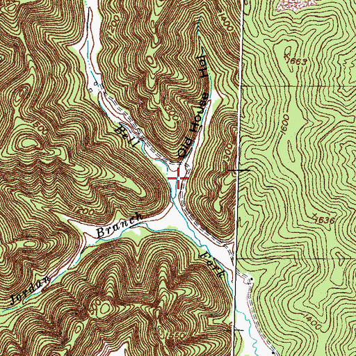 Topographic Map of Old House Hollow, KY