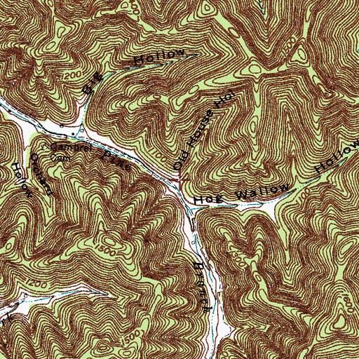 Topographic Map of Old House Hollow, KY