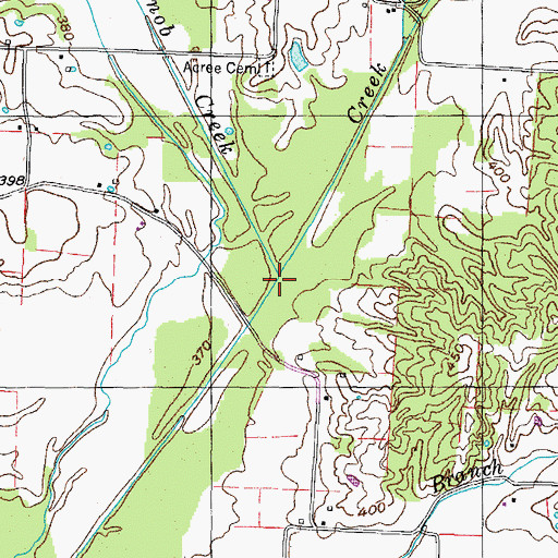 Topographic Map of Old Knob Creek, TN
