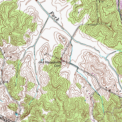 Topographic Map of Old Macedonia Cemetery, KY