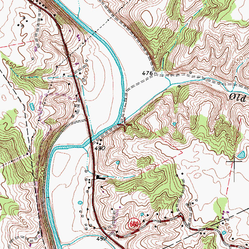 Topographic Map of Old Mans Run, KY
