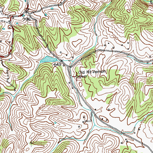 Topographic Map of Old Mount Vernon Church, KY
