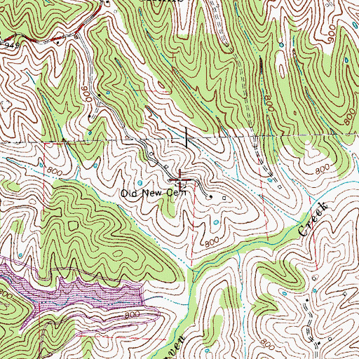 Topographic Map of Old New Cemetery, KY