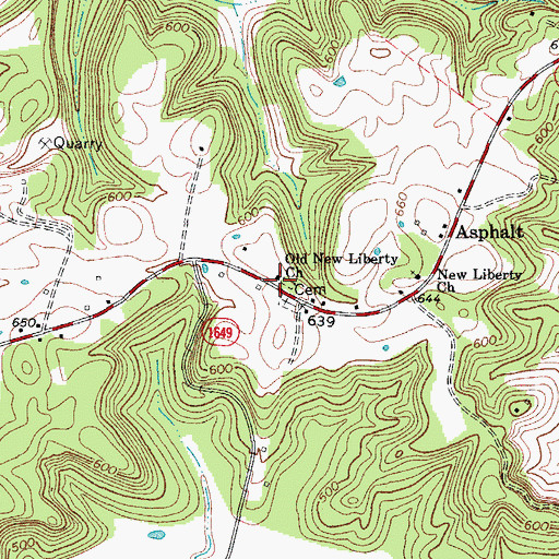Topographic Map of Old New Liberty Church, KY